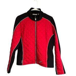 Obermeyer women’s jacket size 12, red and black quilted look